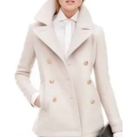 J. Crew Womens Wool Cashmere Pea Coat Jacket Gold Button Petite  Winter size 2 - Picture 1 of 8